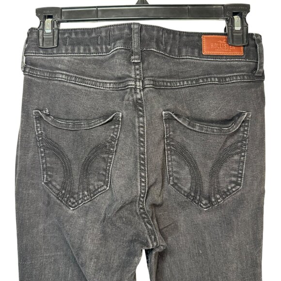 Hollister Black Distressed Skinny High Waisted Jeans Pants Goth Punk Emo Size 3R - Picture 5 of 6